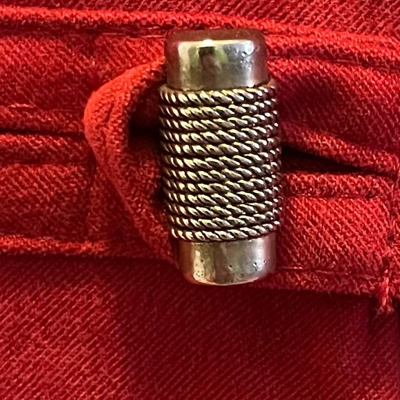 Vintage Leslie Fay Red Jacket with Ornate Buttons Size 12 - Picture 3 of 6